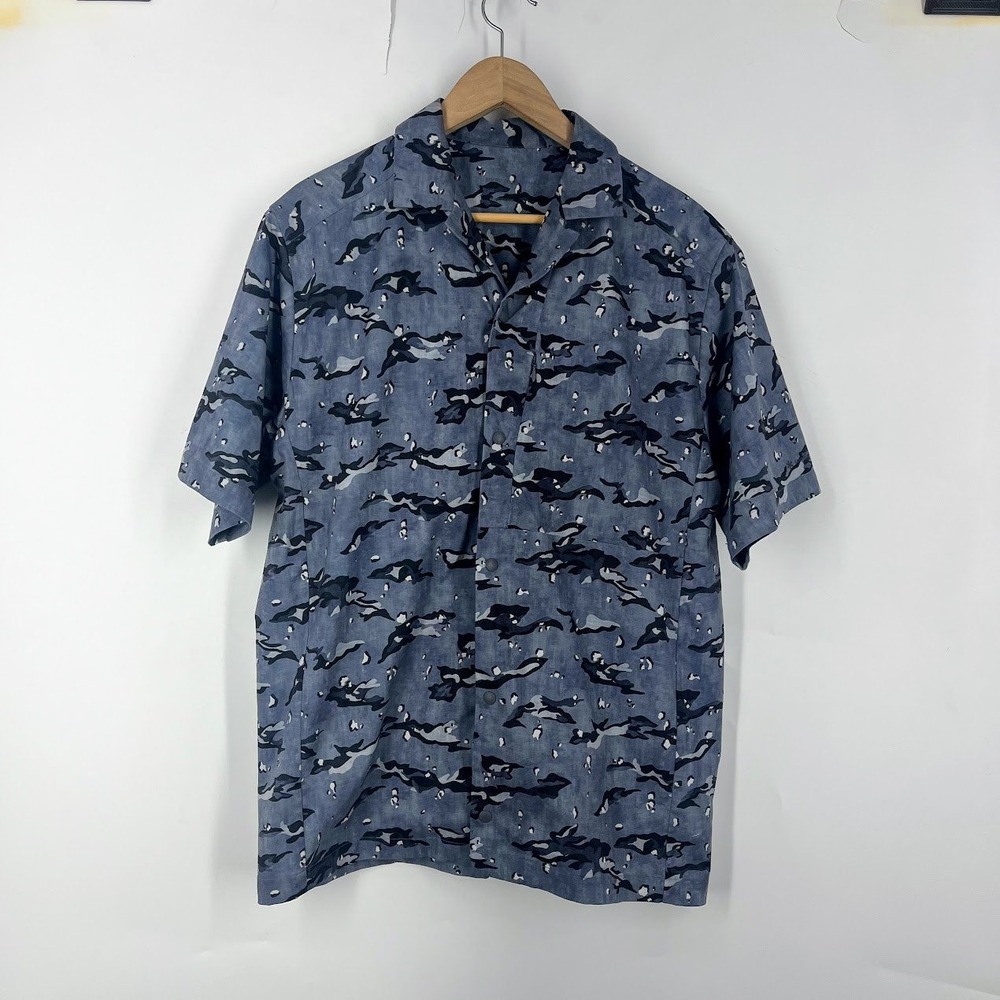 Snow Peak Home Camp Mens Sample Snow Camo Snap Button Shirt SH24SU003 Size L